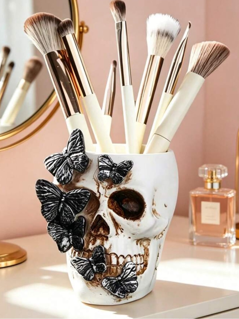 Butterfly Skull Makeup Brush Holder NEW 🏷️
